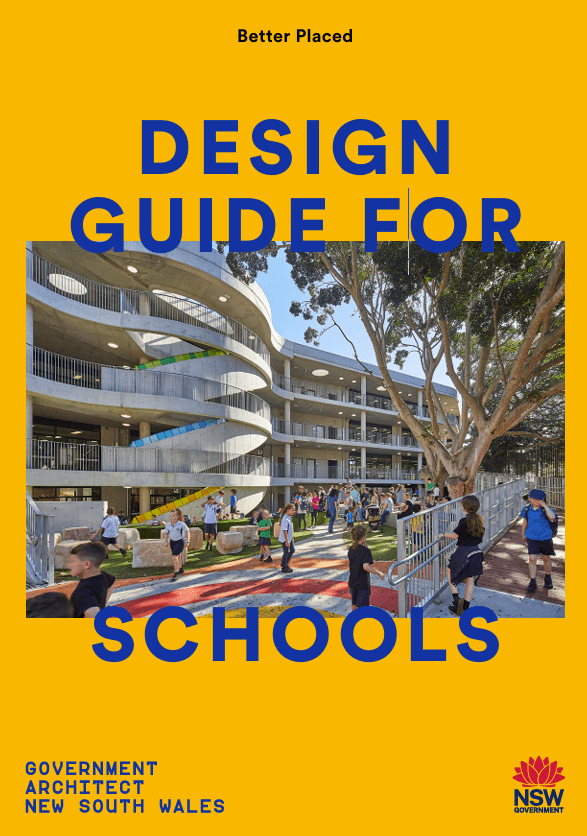 Design for schools guide featuring Bellevue Hill public school on the cover