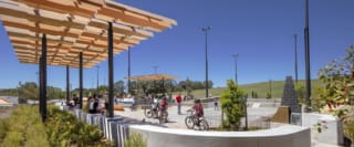 People using the Sydney Skate Park