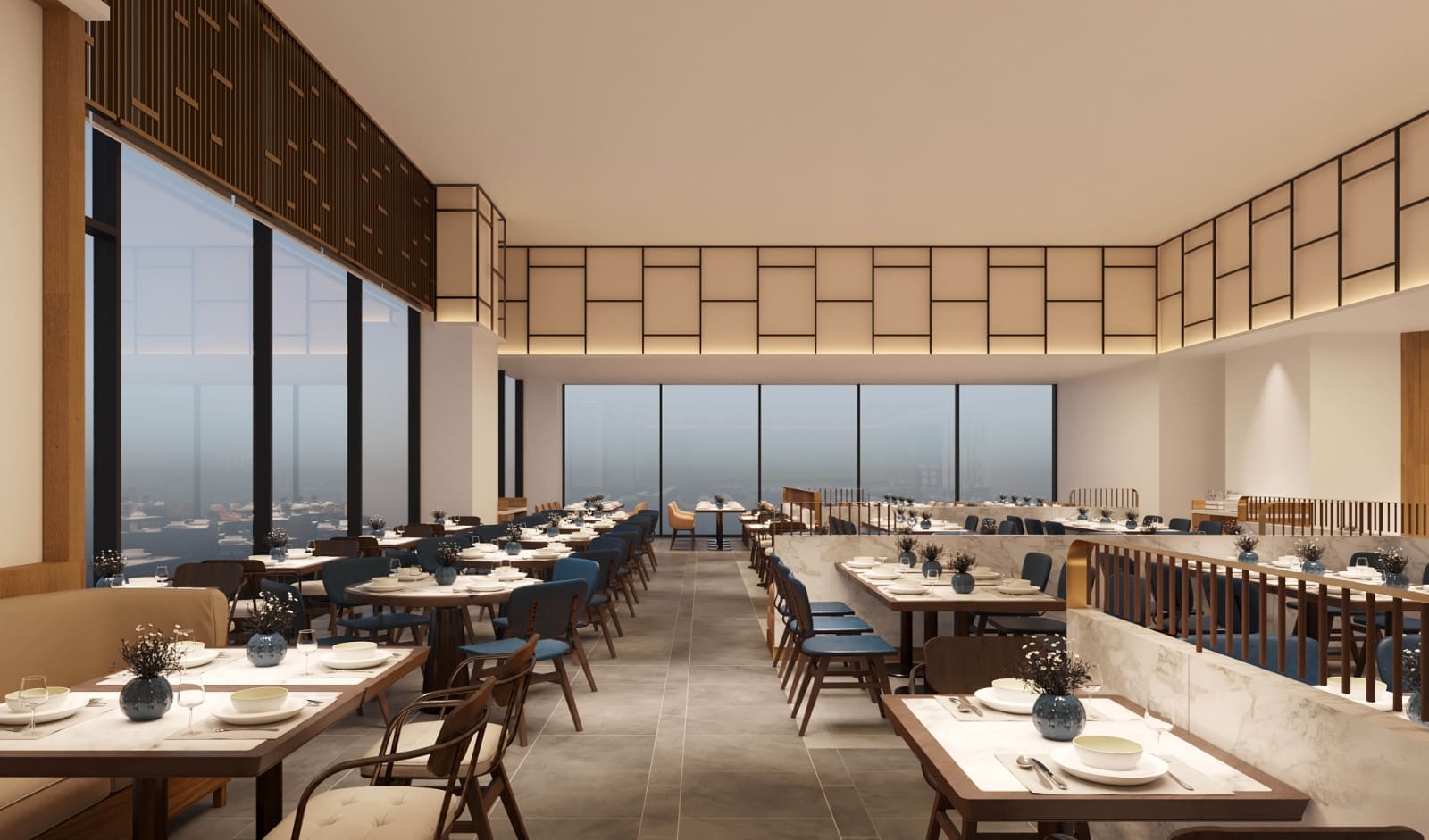 rendered image of dining area at B12 Fairfield - Element Hanoi