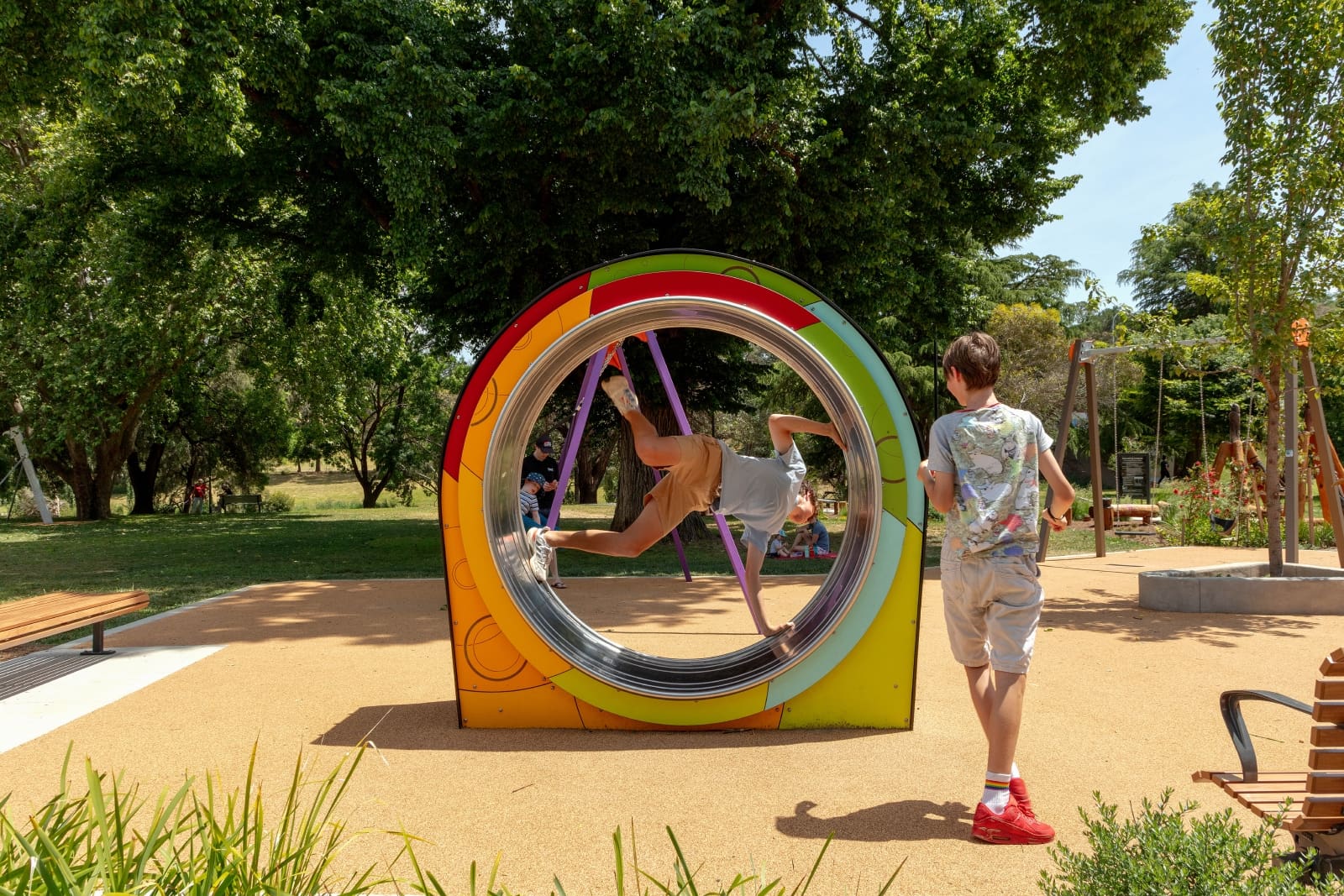 image of hamster wheel at riverbank park in yass valley