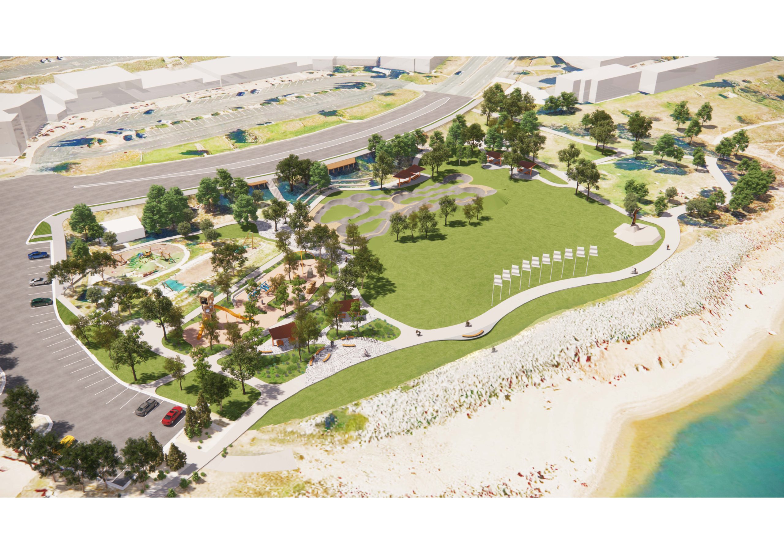 JIndabyne Foreshore Banjo's Park render