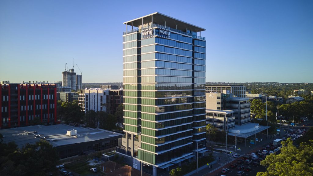 Macquarie Veriu hotel designed by GroupGSA wide view early morning